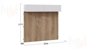 Шкаф навесной с декоративными панелями Порто - СМ-393.21.023-24 Белый