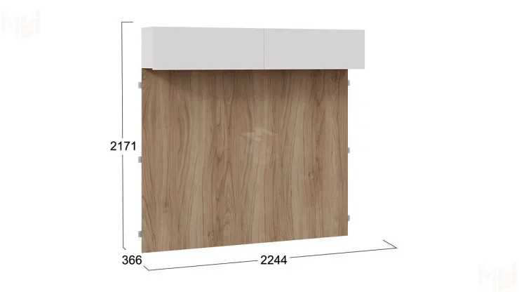 Шкаф навесной с декоративными панелями Порто - СМ-393.21.023-24 Белый