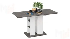 Стол раздвижной Мюнхен Тип 2 Белый Ясень, Ателье темный