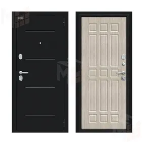 Входная металлическая дверь Мило Букле черное/Cappuccino Veralinga