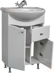 Тумба под умывальник "Уют 50 Волна" с верхним ящиком В1 Айсберг