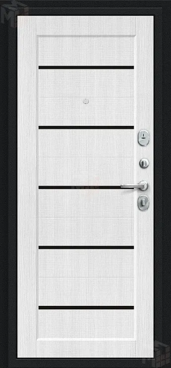 Входная металлическая дверь Борн Букле черное/Snow Melinga