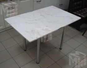 Стол Ломберный поворотно-раскладной с ящиком 780х580 (сабия) ножки хром