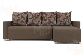 Угловой диван Челси (Цветы коричневый)