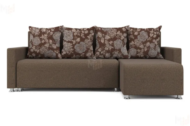 Угловой диван Челси (Цветы коричневый)
