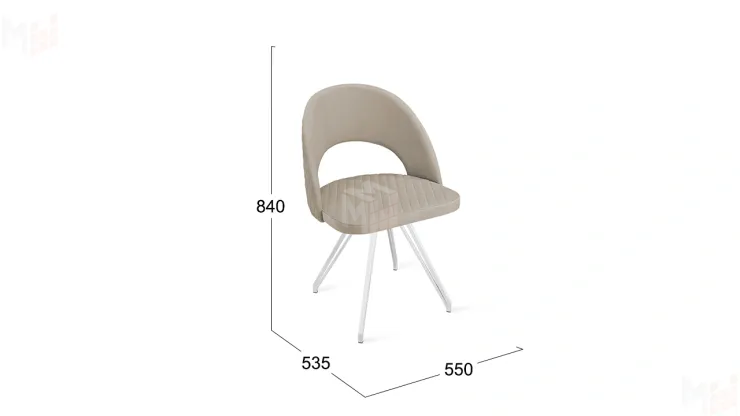 Стул Гэтсби К4  Белый матовый, Велюр Confetti Smoke