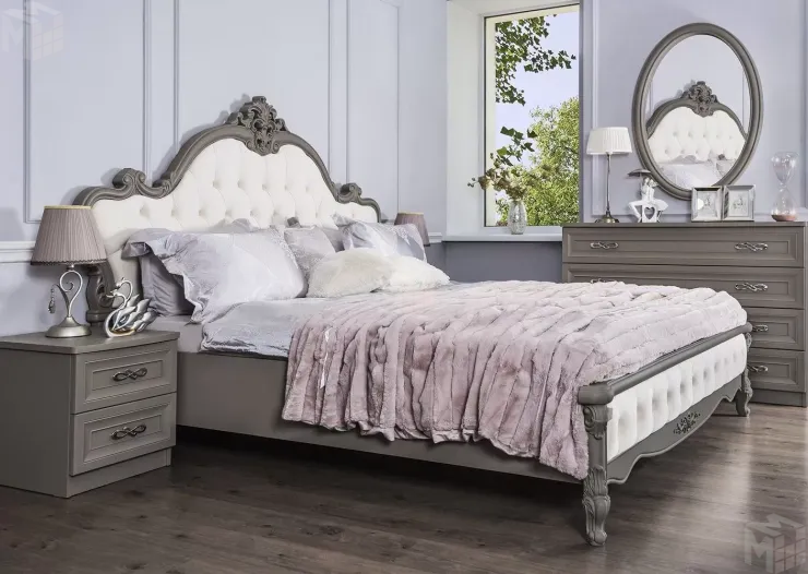 Кровать Мишель Лайт 180х200 см серый камень