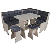 Кухонный уголок Аленка-17 (Ясень/велюр серый)