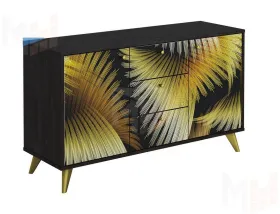 Комод Фьюжн Арт КМ-003 камень угольный/Golden Forest
