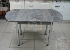 Стол Евро раскладной 1000*680 (штейн темный), ножки хром