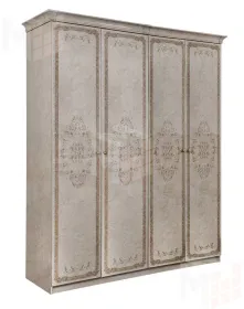 Шкаф Патрисия 4-дверный (2+2) без зеркал крем корень глянец