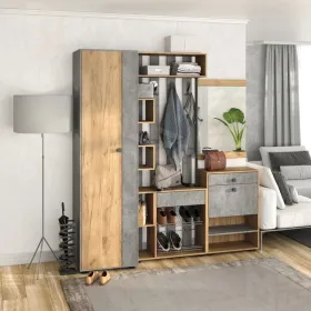 Прихожая Мини-Лайт Вариант 7 Дуб крафт золотой/ателье светлое