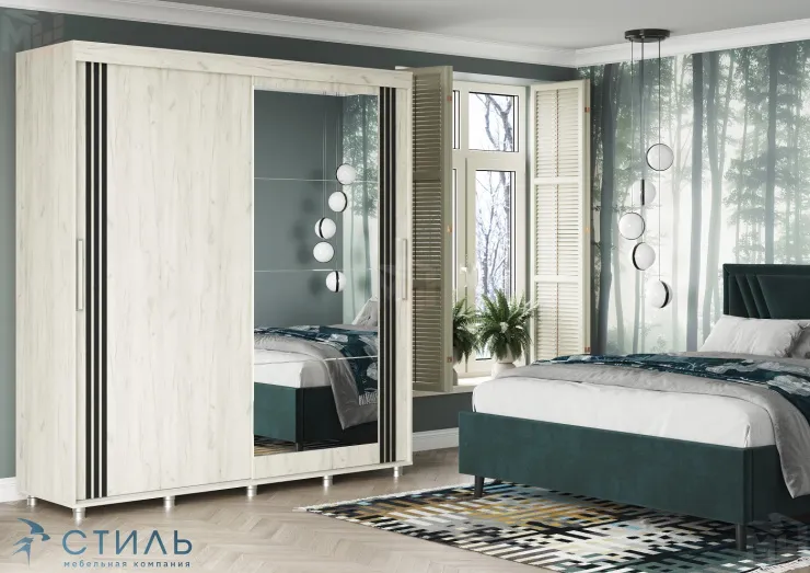 Шкаф-купе Форест 2,0 дуб крафт белый