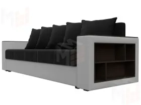 Диван прямой Дубай Лайт ( Черный\Белый )