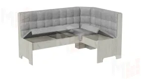 Кухонный уголок Флорида Дуб крафт белый, Микровелюр Wellmart Silver