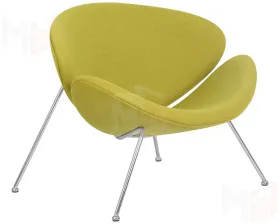 Кресло дизайнерское DOBRIN EMILY (светло-зеленая ткань AF3, хромированная сталь)