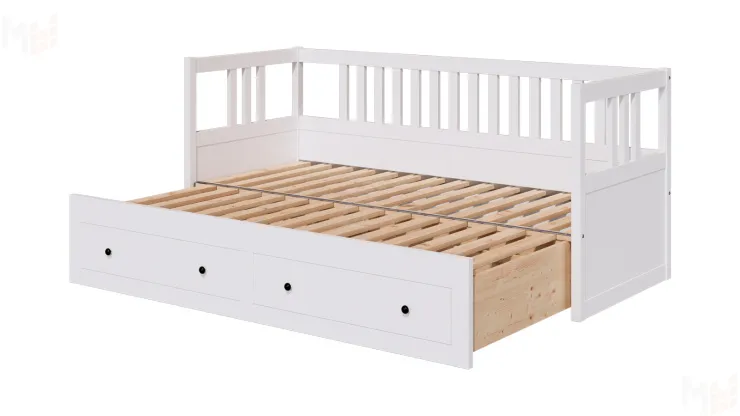 Кровать-кушетка из массива КЫМОР 80*200 белый