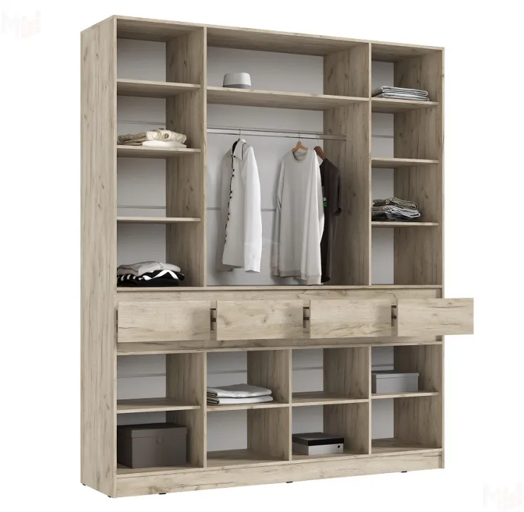 Шкаф Роджина 4-х створчатый (крафт серый/кашемир)