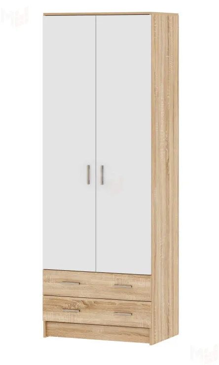 Шкаф Дуэт Беатрис Сонома-Белый глянец