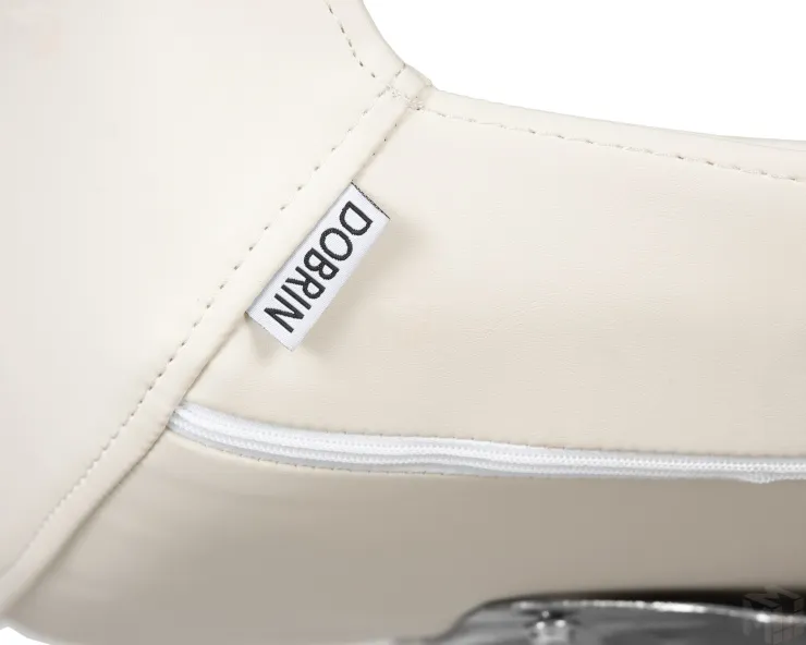 Стул барный DOBRIN ALDO (белый PU P23, основание из нержавеющей стали)