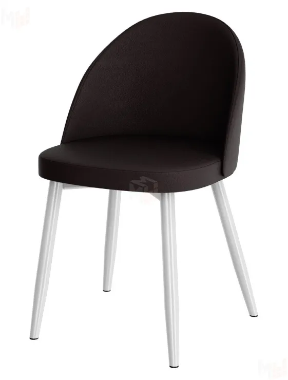 Стул Миро (замша горький шоколад, ноги конус белый)