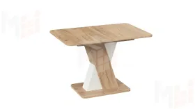 Стол обеденный раздвижной Люксембург Тип 3  Дуб Крафт золотой, Белый