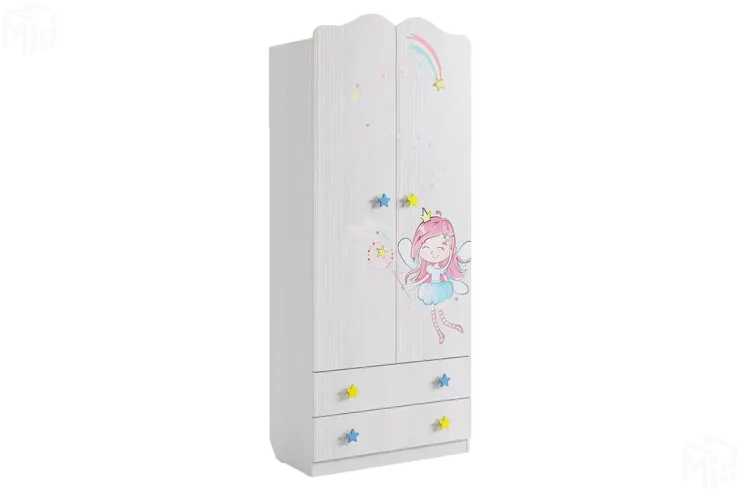 Шкаф комбинированный Чудо (с ящ. 2-створчатый) белый рамух