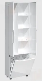 Пенал напольный Optima 60 с корзиной для белья глянец Домино