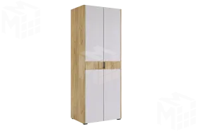 Шкаф двухдверный Адам  крафт золотой/белое дерево