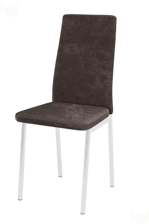Стул Амстер (велюр шоколад, ноги белые)