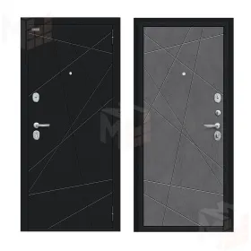 Входная металлическая дверь Граффити-5 Букле черное/Slate Art