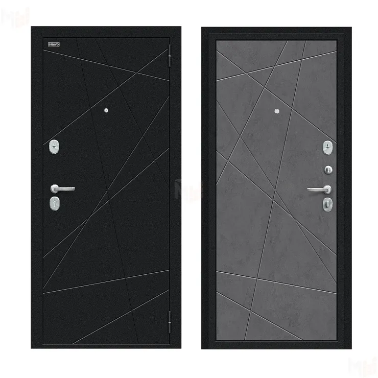 Входная металлическая дверь Граффити-5 Букле черное/Slate Art