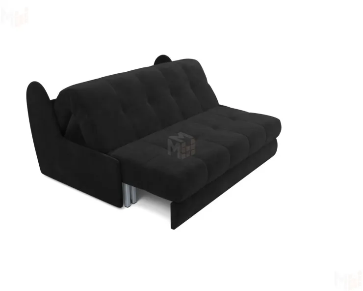 Диван Аккордеон Барон №2 (Велюр чёрный НВ-178 17)