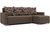 Угловой диван Челси (Цветы коричневый)