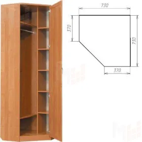 Шкаф угловой со штангой и полками 402