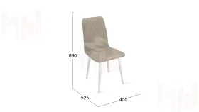 Стул Стенли К1С Белый матовый, Велюр Confetti Smoke