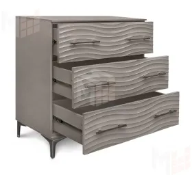 Комод Гравита 3 ящика серый камень глянец