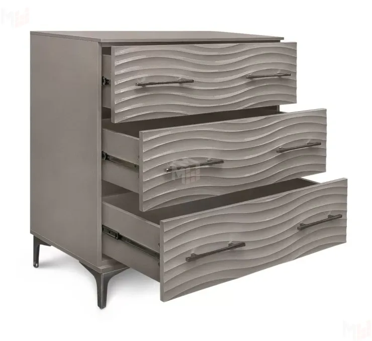 Комод Гравита 3 ящика серый камень глянец