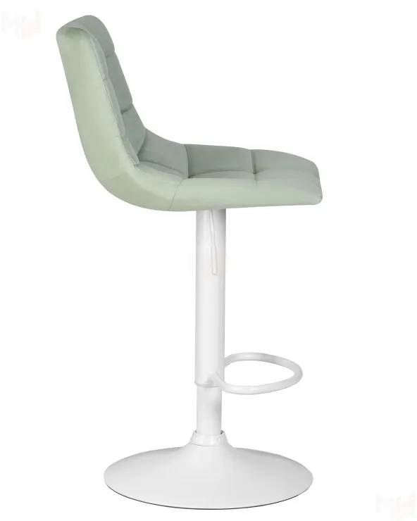 Стул барный DOBRIN TAILOR WHITE (пудрово-мятный велюр (MJ9-87))