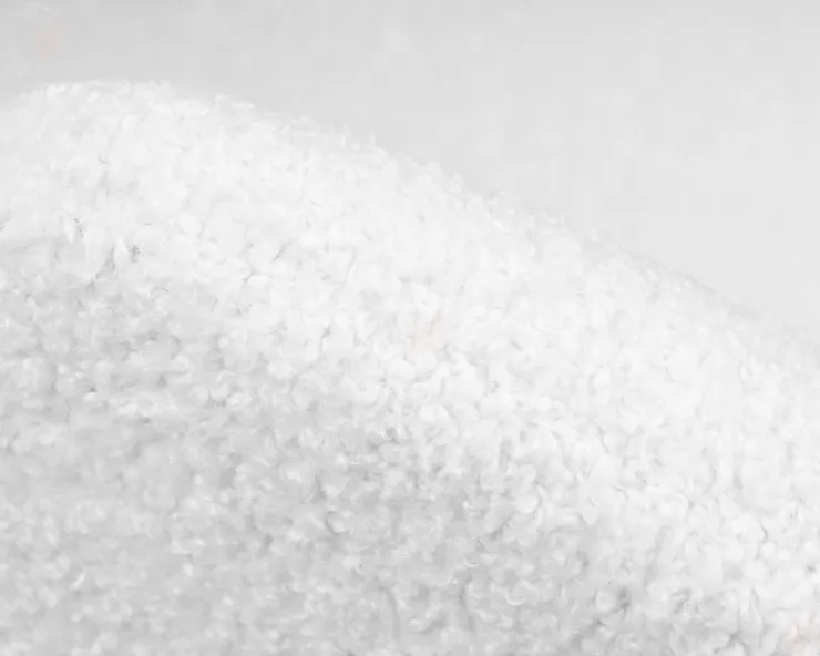 Кресло дизайнерское DOBRIN EMILY (белый (букле) ткань , хромированная сталь)