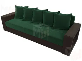 Диван прямой Дубай Лайт ( Зеленый\Коричневый )