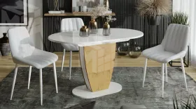 Стол обеденный Монреаль Тип 1 Белый глянец, Бунратти