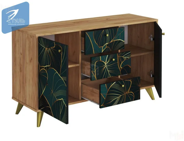 Комод Фьюжн КМ-003 крафт золотой/Tropical