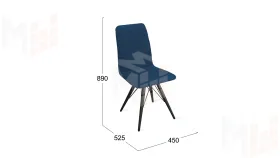 Стул Стенли К3 Черный муар, Велюр Confetti Blue