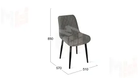 Стул OSCAR Черный муар, Велюр L002 серо-бежевый