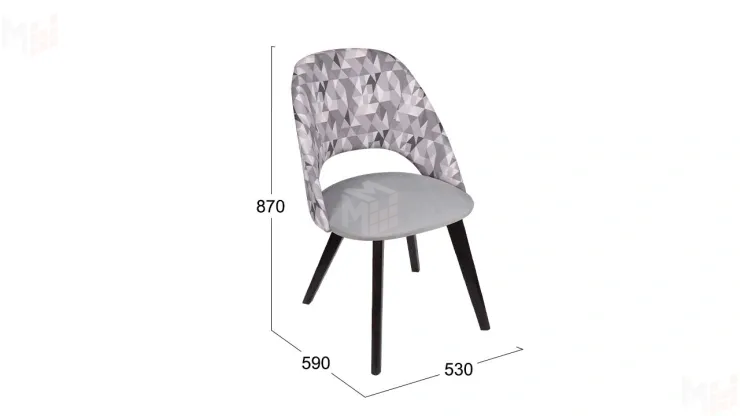 Стул Сириус тип 1  Черное дерево / тк. №123 / тк.121