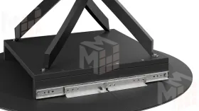 Стол обеденный раздвижной Бергамо Тип 1  Черный муар, Стекло матовое черный мрамор