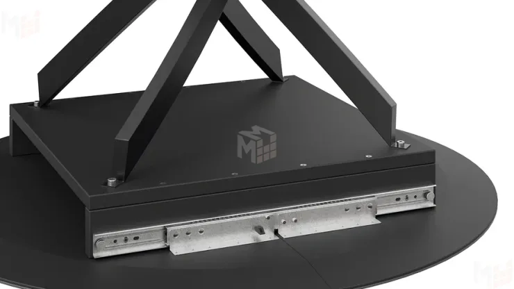 Стол обеденный раздвижной Бергамо Тип 1  Черный муар, Стекло матовое черный мрамор