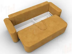 Диван прямой Лига-118 НПБ ( BRUT 10 желтый )