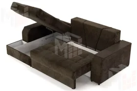 Угловой диван-кровать Лас-Вегас Коричневый левый